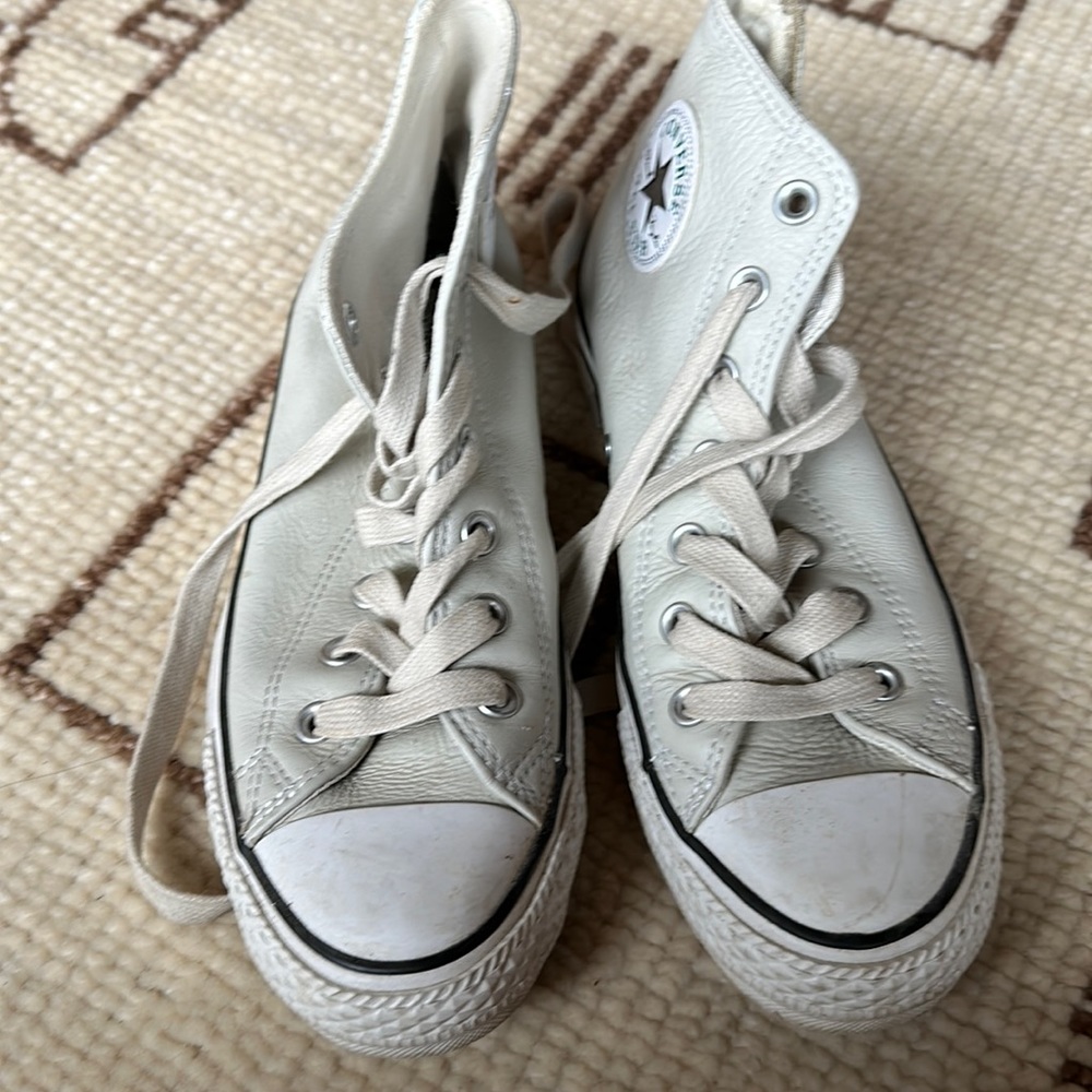 Leather converse high tops